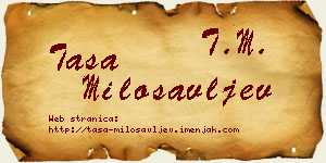 Tasa Milosavljev vizit kartica